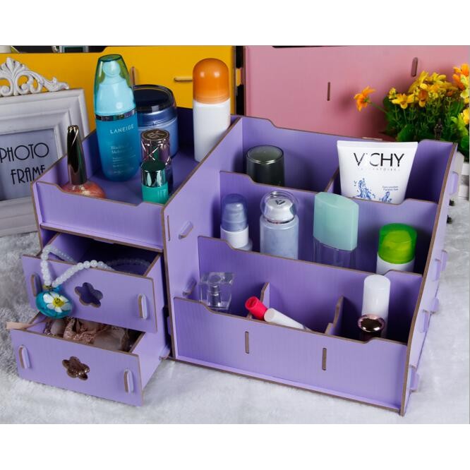Rak kosmetik  bahan kayu Desktop storage UKURAN BESAR 36 x 21 x 18