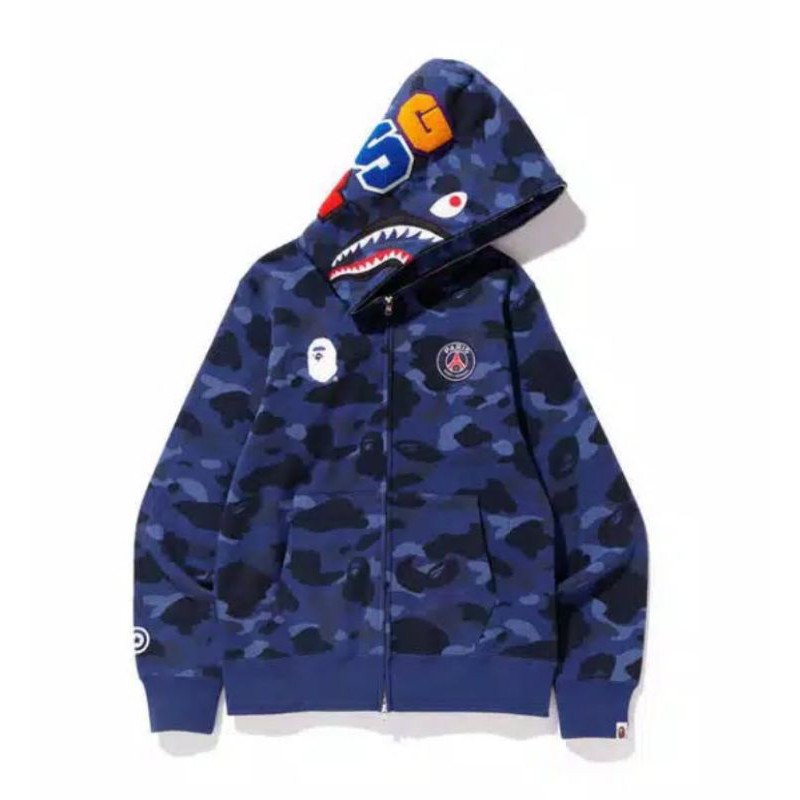 HOODIE JAKET BAPE A BATHING APE SHARK X PSG size XL