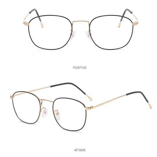 2 In 1 Kacamata lensa photocromic anti radiasi wanita pria kacamata bingkai Titanium Blue Light Anti UV fotocromic #58-PC-58 GOLD