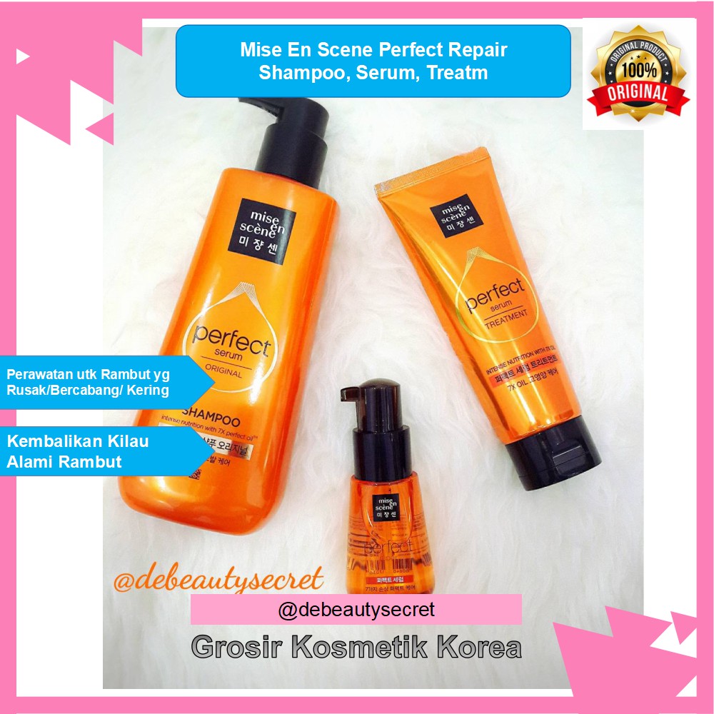 Perawatan Rambut Kering Rontok Rusak Mise En Scene Perfect Repair Serum Shampoo Shopee Indonesia