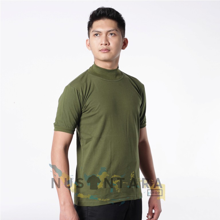 Kaos Polos Cream Coklat Hitam Army Putih Navy Kaos Polisi Kaos Security Kaos Satpam Kerah Tinggi Terbaru