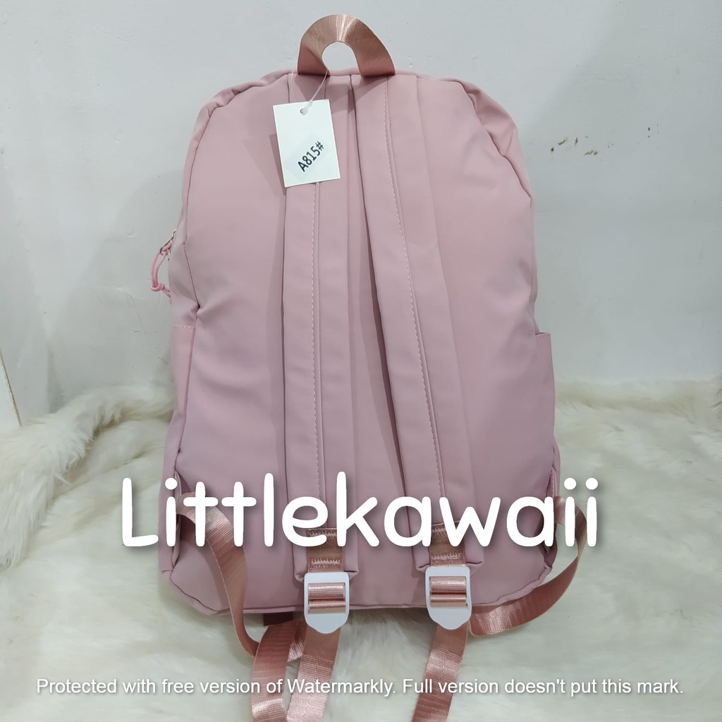 LK/ Tas Ransel Laptop Backpack Parasut Sekolah Fashion Anak Remaja Kepala Bear Gesper Mix Import