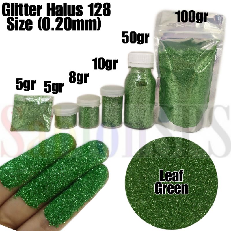 BUBUK GLITER LEAF GREEN GLITTER POWDER 5gr CUP KECIL