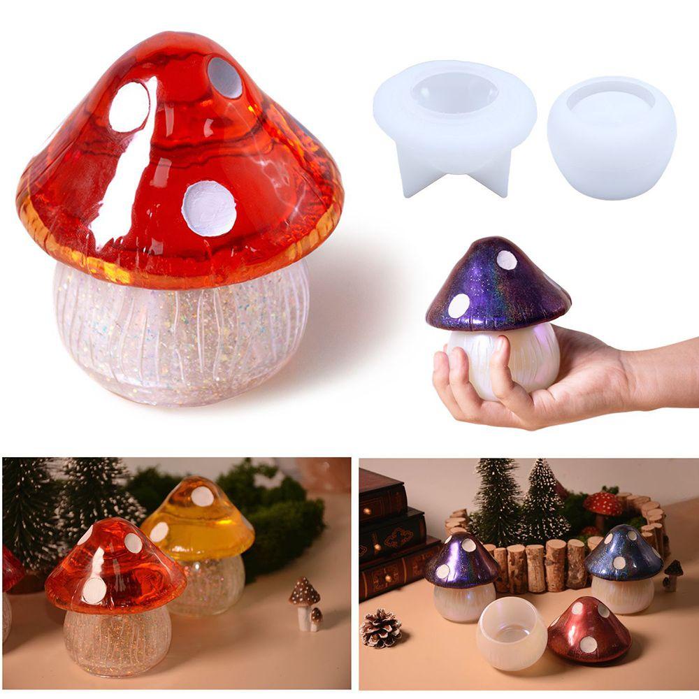 R-flower Mushroom Storage Box Mold DIY Hadiah Natal Dekorasi Rumah Casting Mold