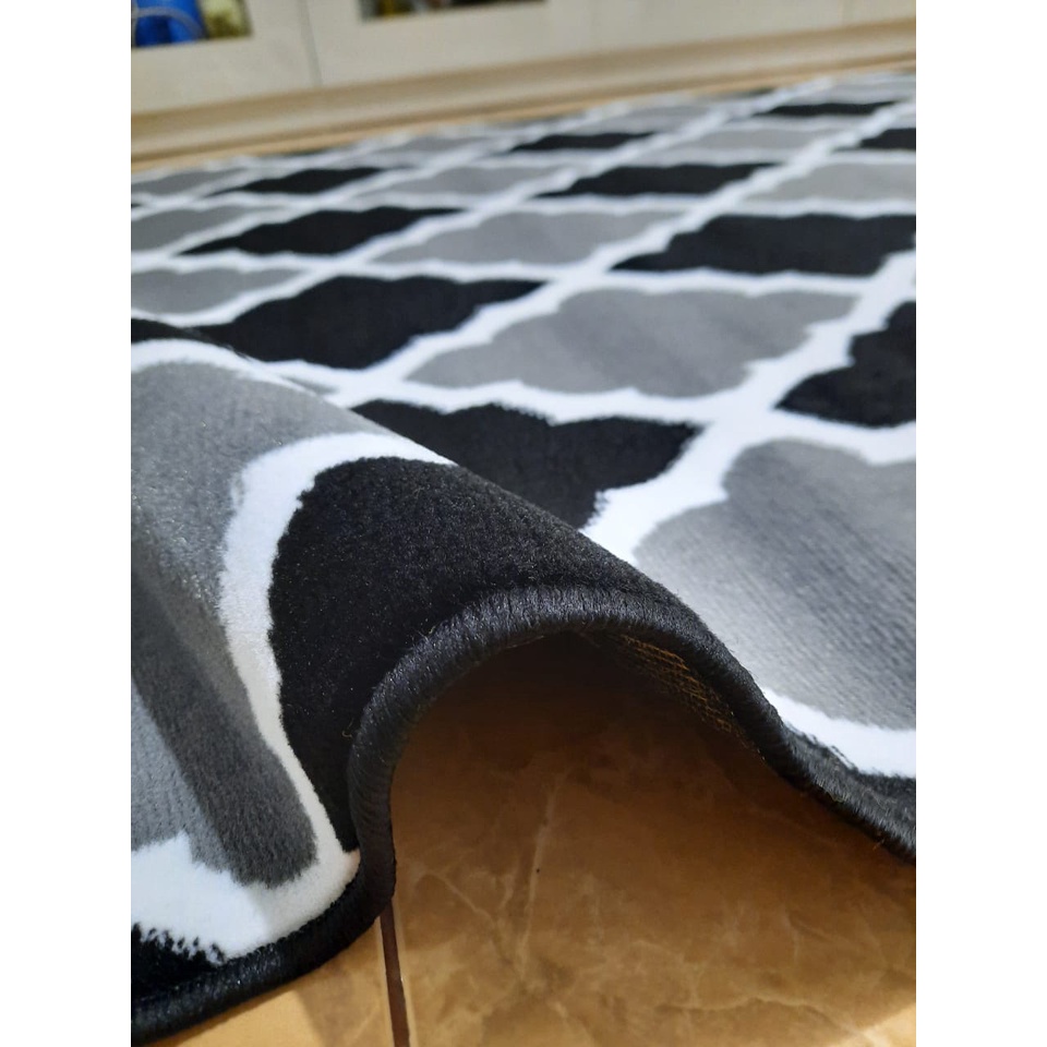 MAROC Karpet Lantai 210 x 300 BOG13 Black On Grey-1