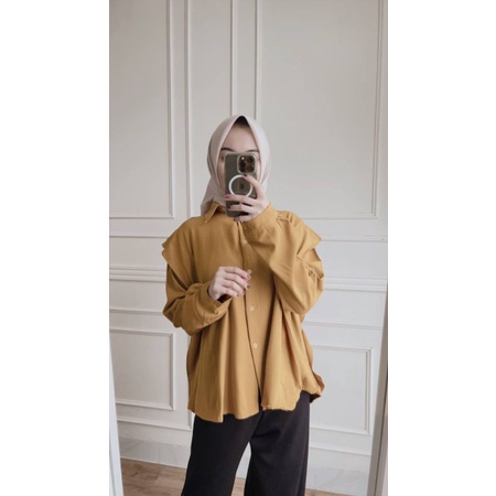 BEFAST - ZFS OOTD Wanita Kemeja Oversize AQILA / BRETA SHAKILA OVERSIZE / Kemeja Casual Wanita Remaja / Kem Polos Formal / Fashion Wanita Kerja / Terbaru 2022 / Kemeja Banyak Warna / Kemeja Remaja Wanita Terlaris