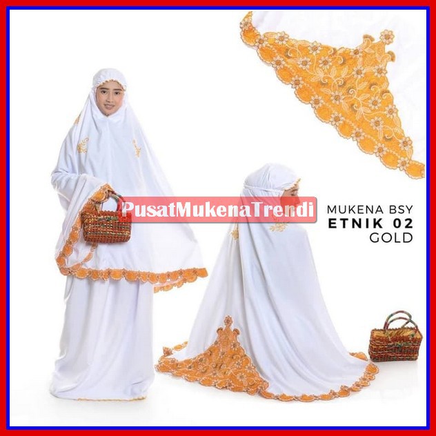 Mukena Dewasa BSY Besway ETNIK 02 + Tas Rotan Cantik