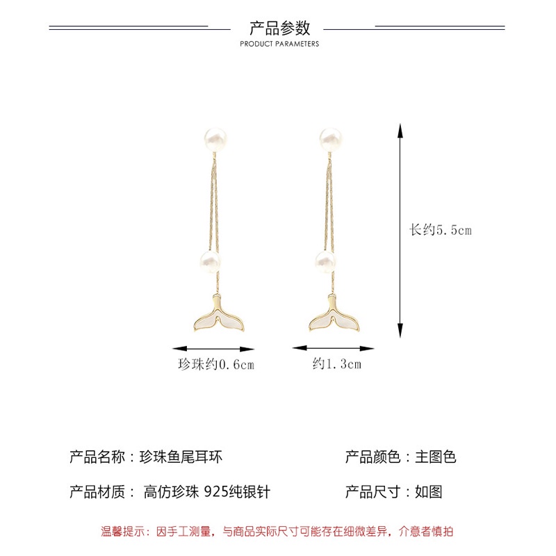 Anting Rumbai Panjang Ganda Aksen Mutiara Berlian Imitasi Gaya Korea Untuk Perhiasan Pacar