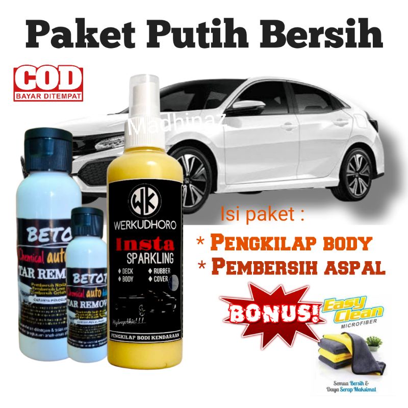 TAR REMOVER - Pembersih penghilang noda aspal bekas sticker,insta sparkling pengkilap body mobil motor. bonus kain microfiber