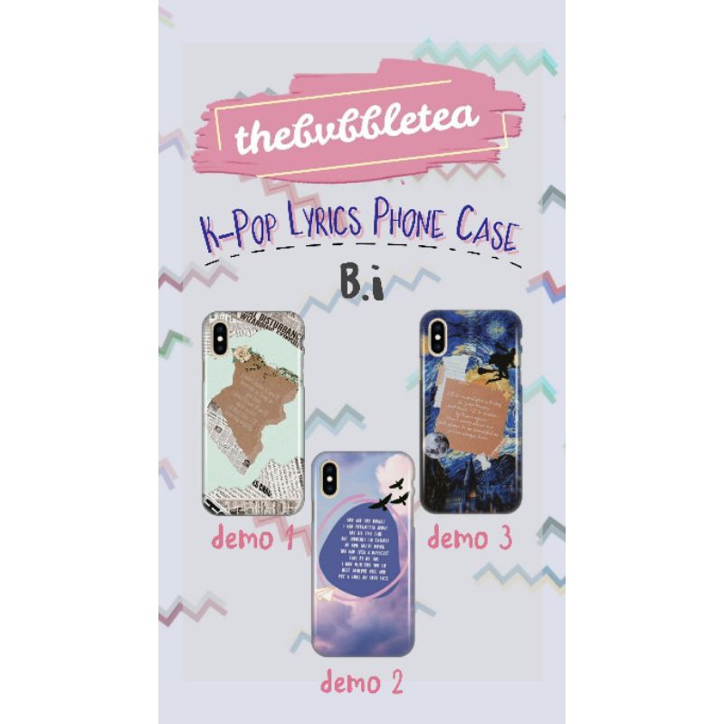 〔PO〕K-POP Lyrics Phone Case (B.I Kim Hanbin, iKON, The Boyz, NCT, Dean, BOYS24)