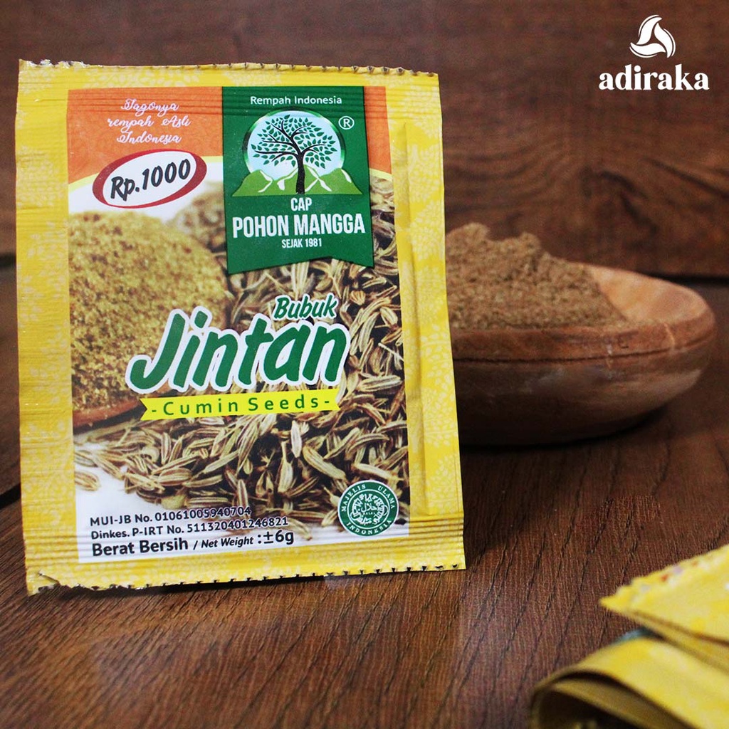 

Bubuk JINTAN Jinten Bumbu / Cumin Caraway Powder Instan Kemasan Praktis Cap Pohon Mangga - POMANG