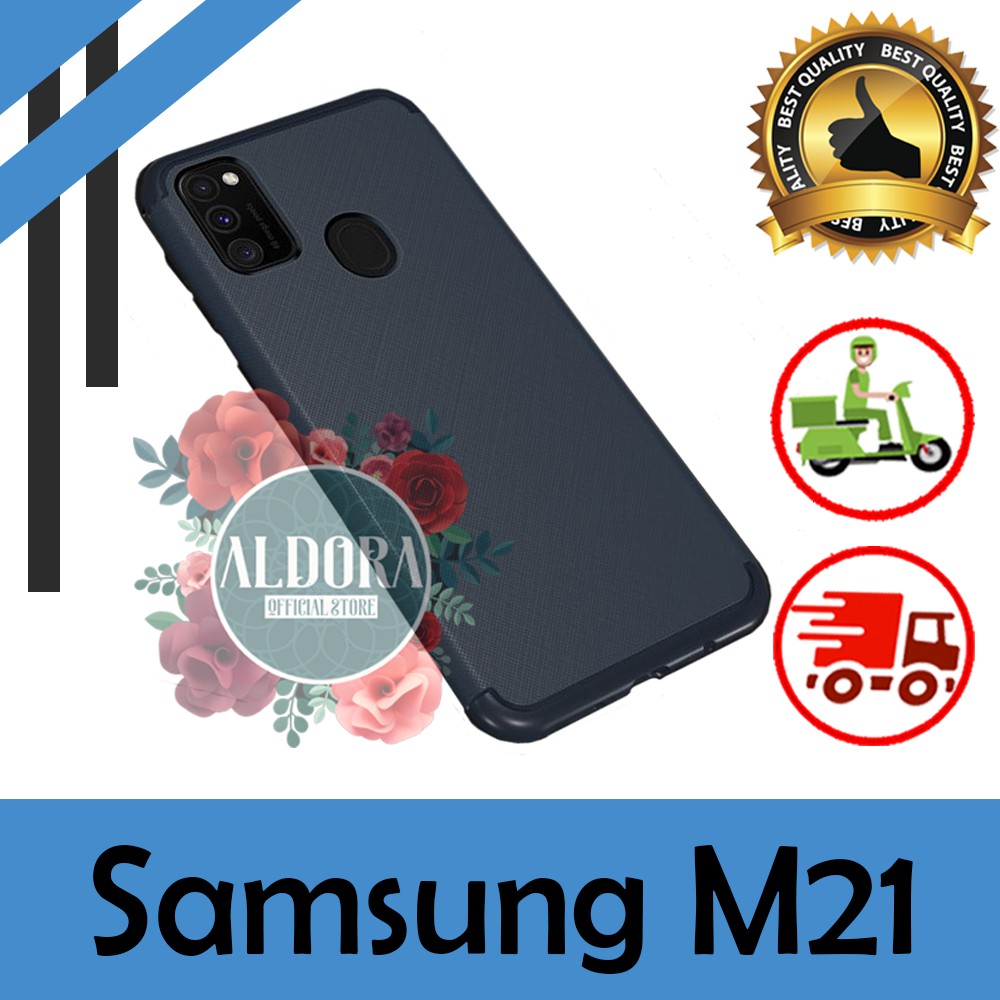 SoftCase Samsung M21 Cross X Pattern Ultraslim Case Pelindung Silicon Premium Quality