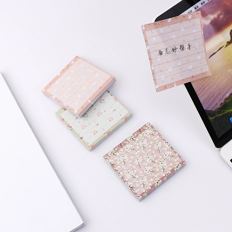 

INDORETAIL | 80 Lembar Bunga Lucu Hewan Stiker Planner Kawaii Memo Pad Lengket Catatan Stationery