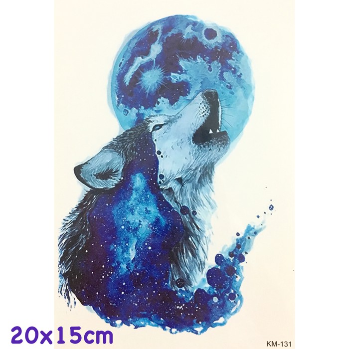 

PREMIUM KM-105 Watercolor Tattoo - Wolf Temporary Watercolor