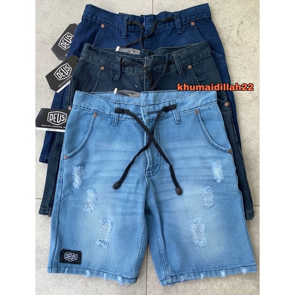 [Bisa COD]Celana Jeans Pendek Sobek Pria Wisker Jeans Pendek Ripped Robek Pria Premium Distro NEW