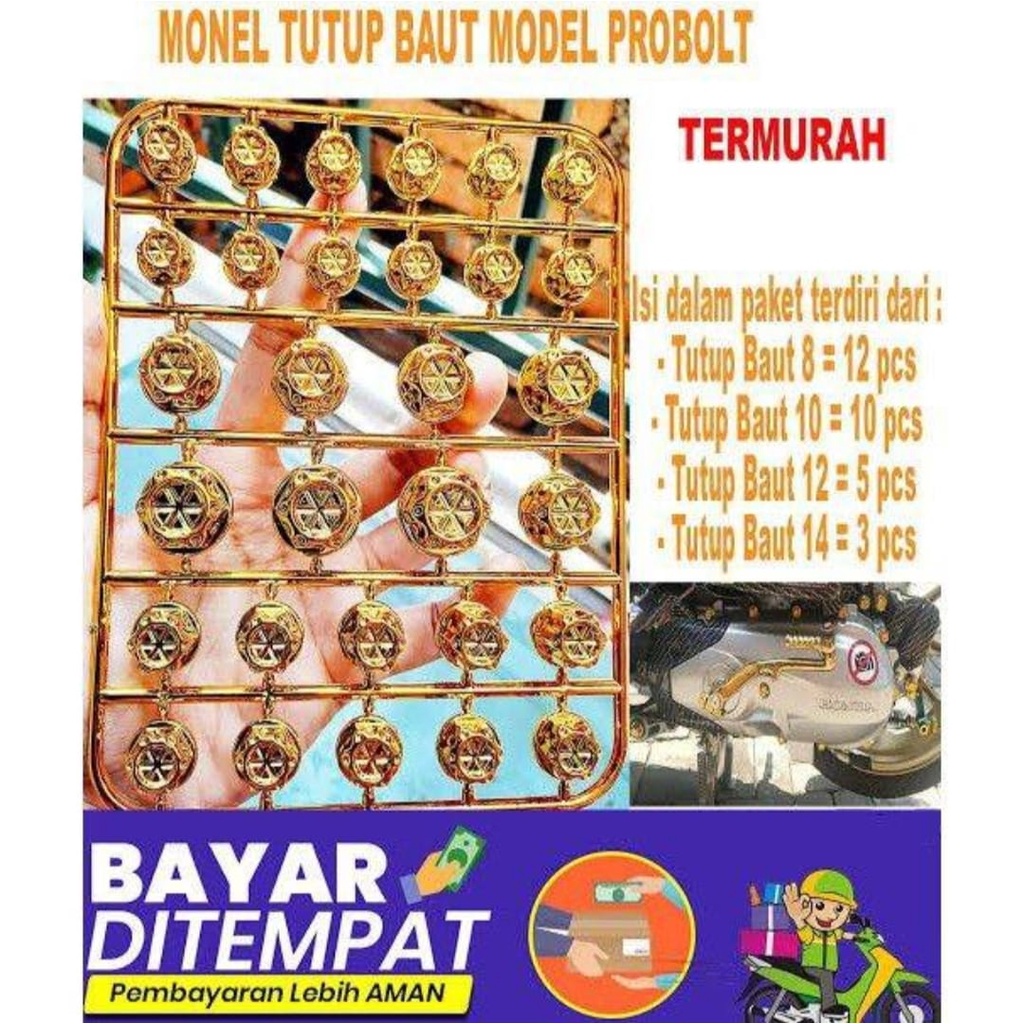 TUTUP BAUT MONEL IMPORT THAILAND HARGA 1 PAPAN ISI 30pcs