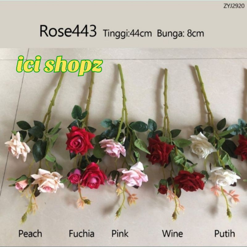 BUNGA MAWAR TANGKAI PLASTIK / BUNGA MAWAR BERDURI BUNGA ARTIFICIAL