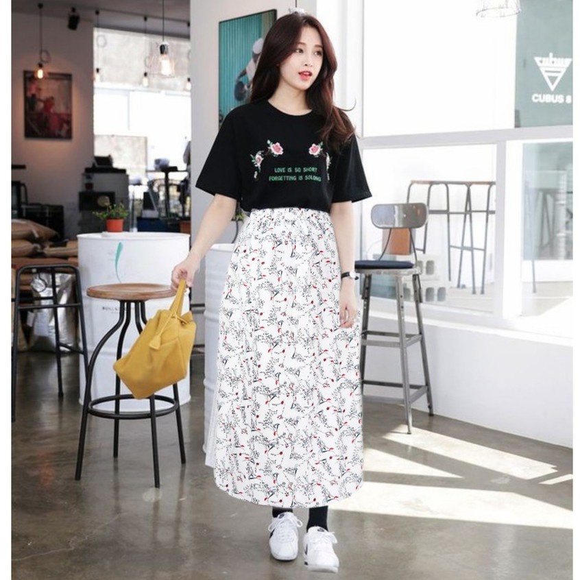 IZANY Rok Wolfis Panjang Banyak Motif-GRAS FLOWY WHITE