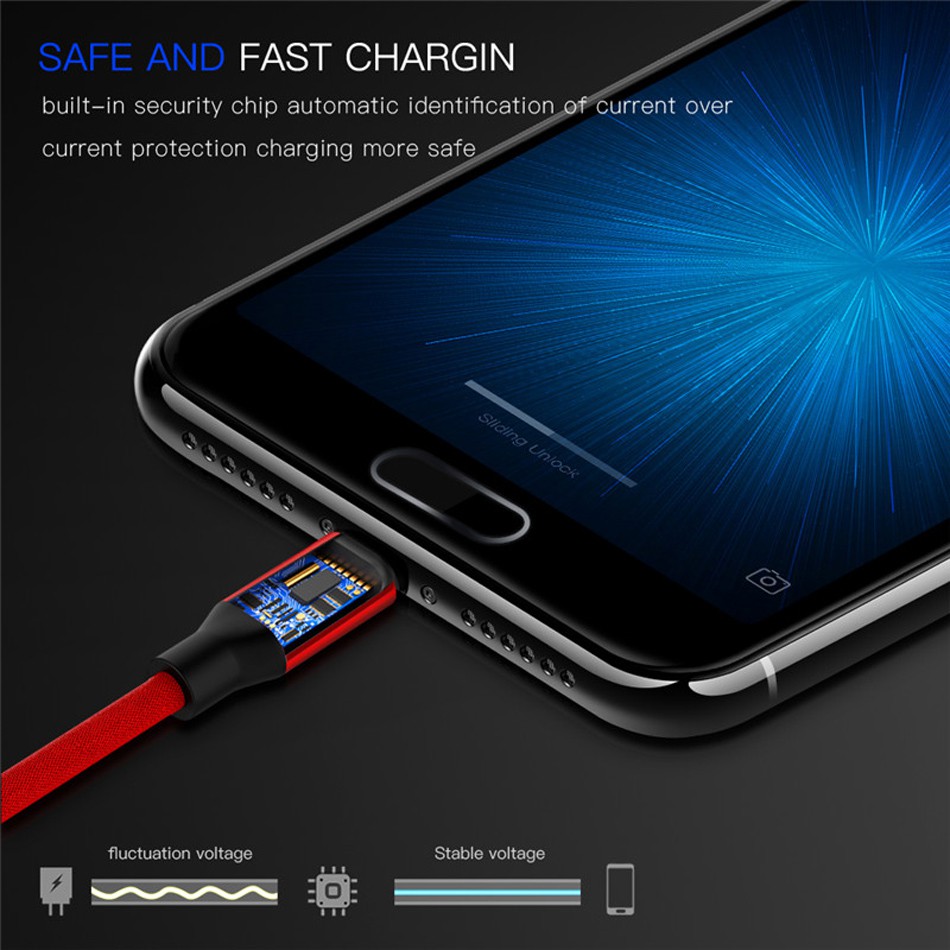 Vaorlo Kabel Data / Charger Micro Usb / Type C 8pin 3A Fast Charging Untuk Smartphone