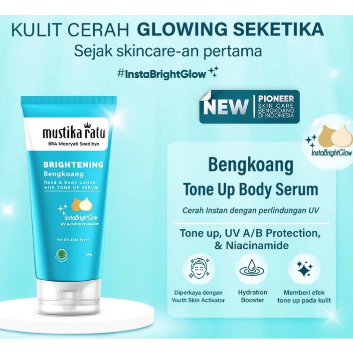 Mustika Ratu Brightening Bengkoang Tone Up Body Serum Lotion 150 gr