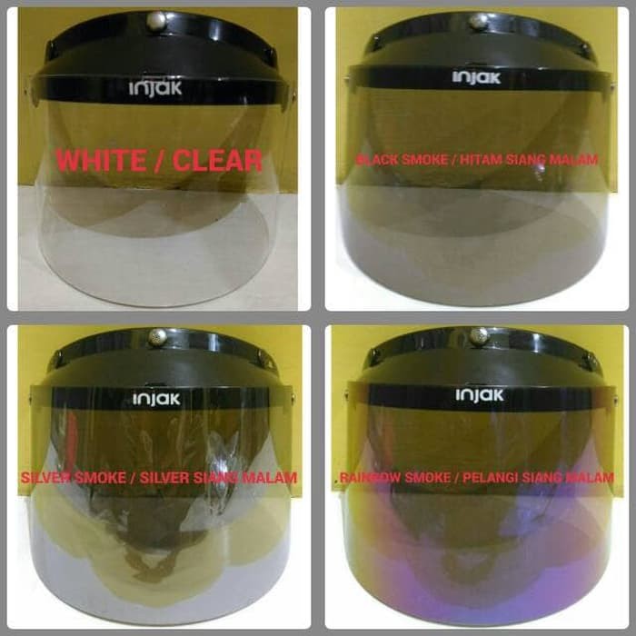 KACA HELM- VISOR HELM BOGO- RETRO- CAKIL DLL (FLAT VISOR) - SILVER
