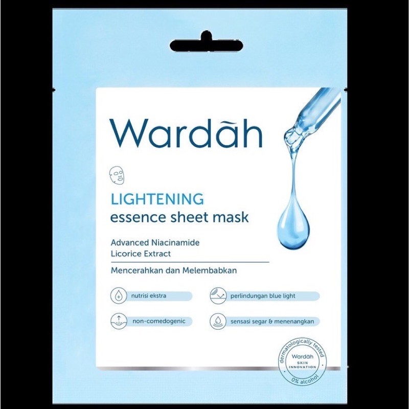 Wardah Lightening Super Aerum Essence Sheet Mask 20 ml masker Wajah sheet mask masker muka