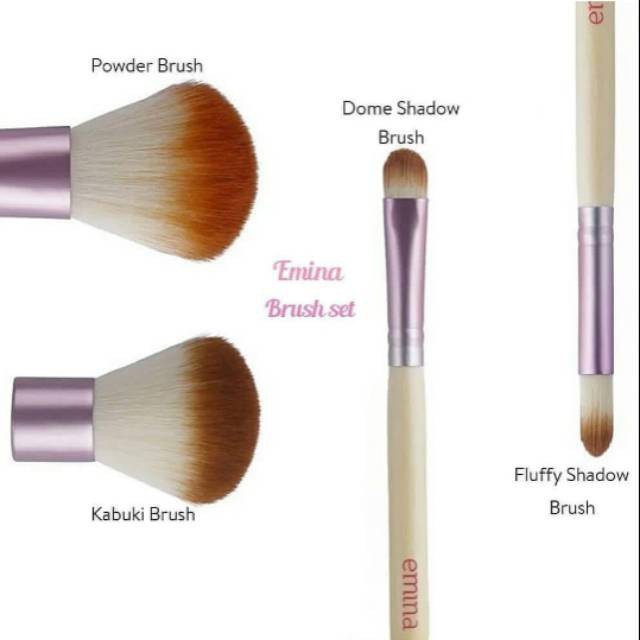 EMINA BRUSH LOGY SET MakeUp Brush Set |Kuas Make Up EMINA 4in1