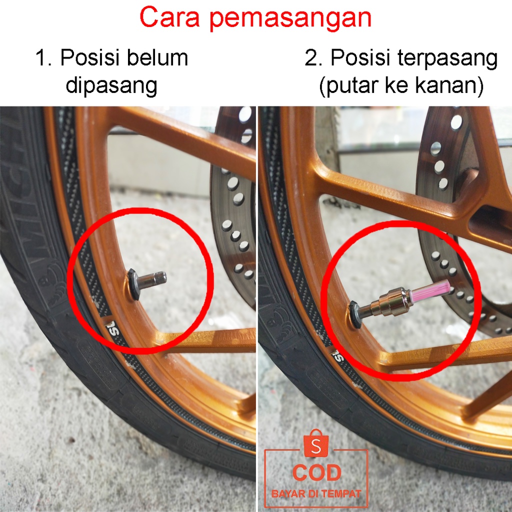 ✅COD TUTUP PENTIL LED BAN NYALA / LAMPU LED RODA BAN VARIASI SPAREPART AKSESORIS SEPEDA MOTOR MOBIL