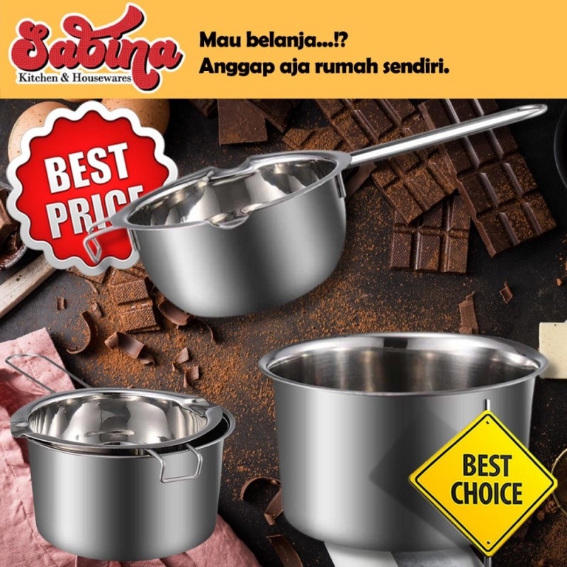 Panci Memasak Leleh Keju Coklat Set Melting Pot Stainless 400ml