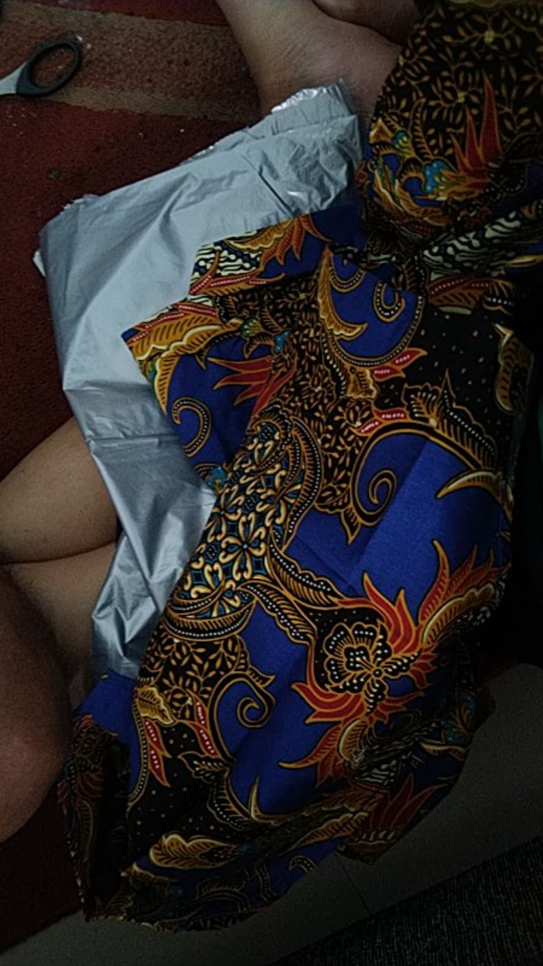 Freypv 7803 Slimfit Long Batik Navy Floral M-xl Kemeja Batik