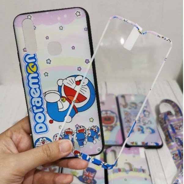 Case Fuze kitty doremon kero plus temper Glass Vivo y12/Y91/Y91c