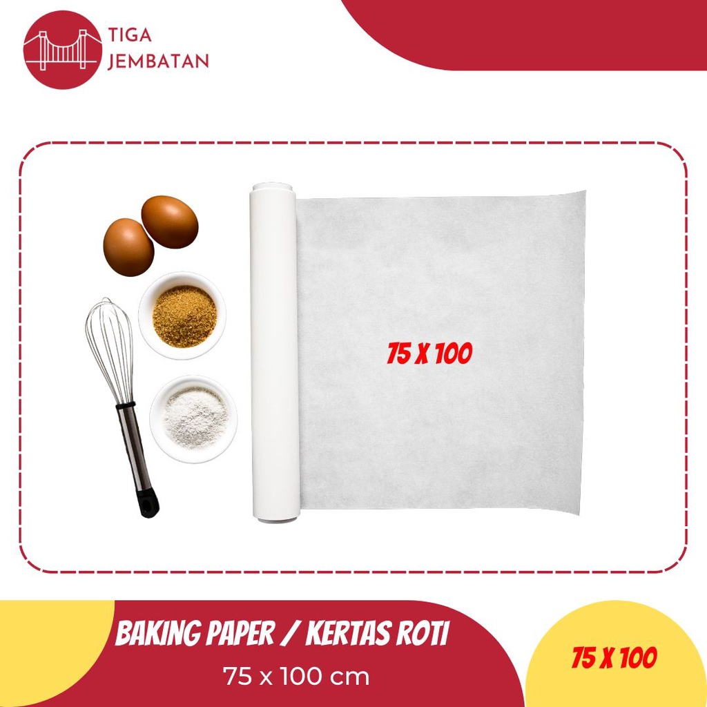

Baking Paper / Kertas Roti / Greaseproof / Kertas Brownies / Kertas kue / Kertas Oven / 75x100 / 40x30