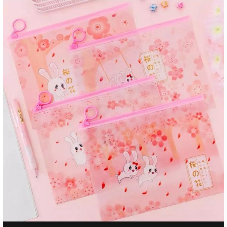 

Kotak Pensil transparan motif kawaii Rabbit/lucu unik