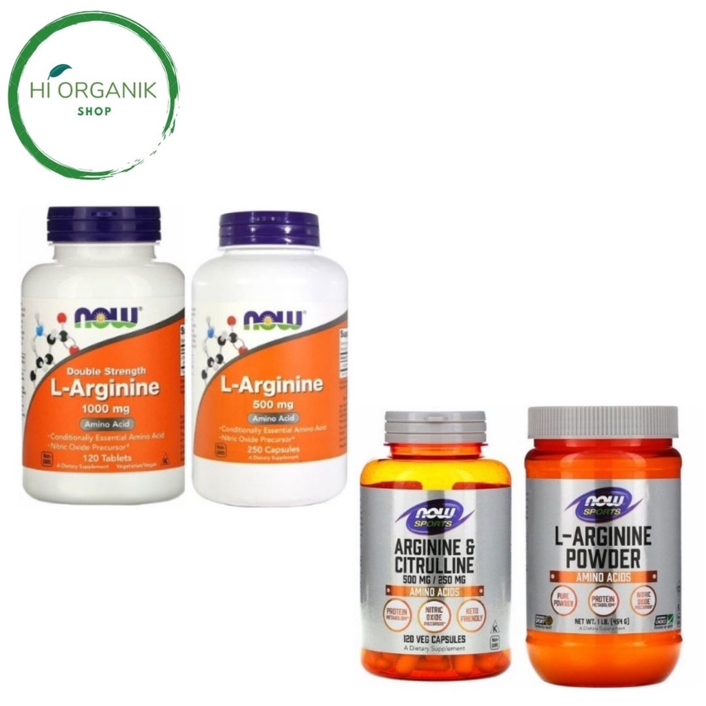 Now Foods L-Arginine 500 mg 250 Caps ; Double Strength L-Arginine 1000 mg 120 Tabs ; Now Foods Sport