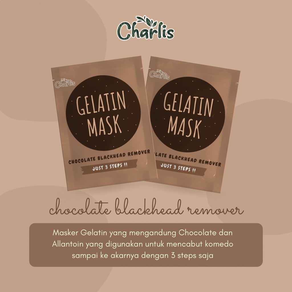 MASKER KOMEDO CHARLIS | MASKER GELATIN HALAL - BLACKHEAD MASK 5GR BPOM (KOSMETIKA KENDARI)