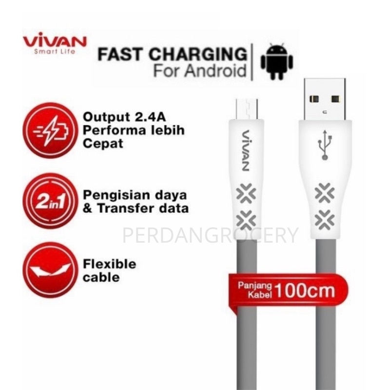 Vivan CTM100 Kabel Data Android Micro Usb Original