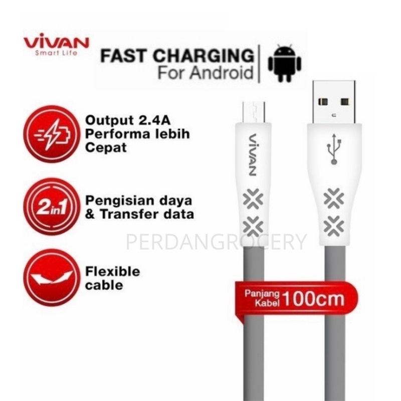 Vivan CTM100 Kabel Data Android Micro Usb Original