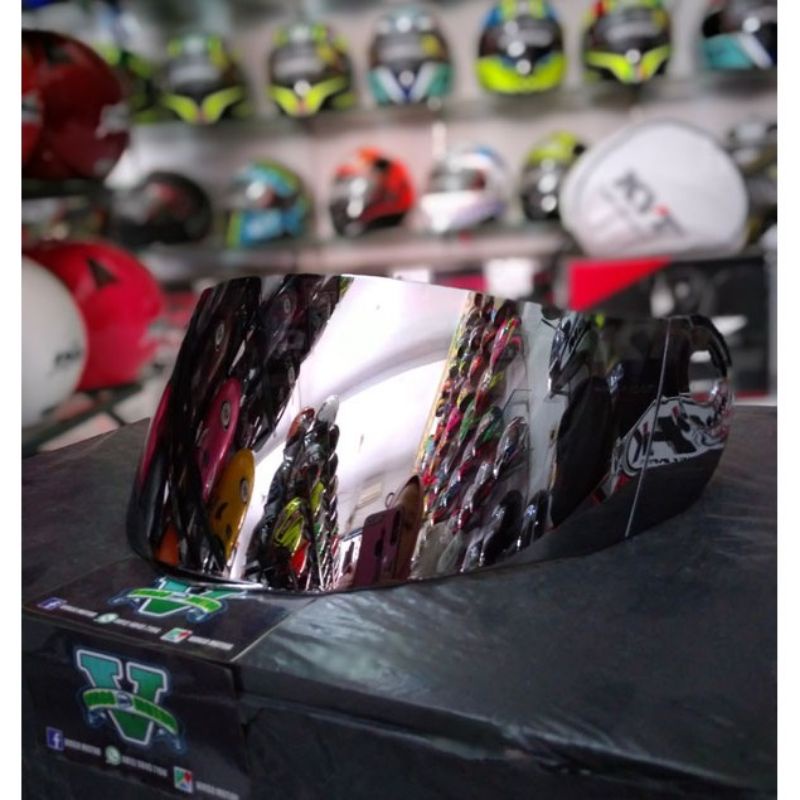 VISOR HELM KYT X ROCKET - IRIDIUM RAINBOW /SILVER