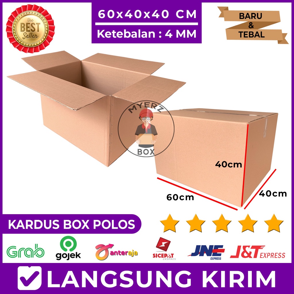 

Kardus Besar Jumbo Karton Box Polos 60x40x40 Utk Packing Pindahan