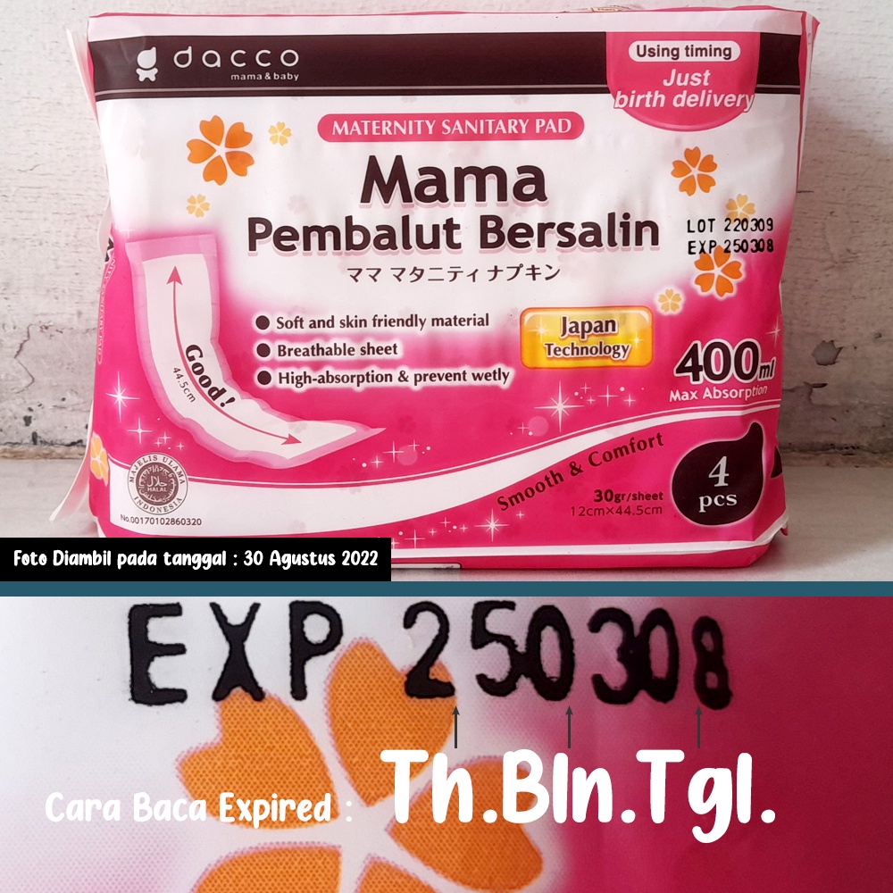 PEMBALUT PINK BERSALIN / NIFAS 4 pcs JAPAN Technology Mama  Nyaman, Hygenis Dacco osaki ens