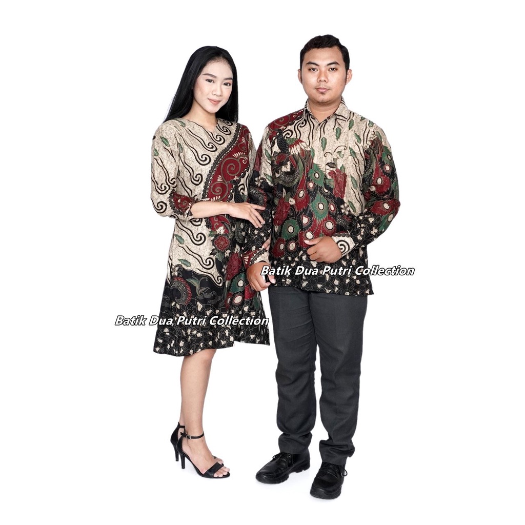 Batik Couple Dress Batik Dan Kemeja Batik Lengan Panjang