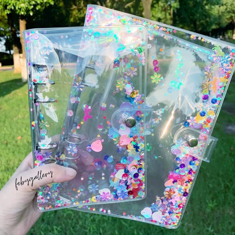 

FEBY Binder Sequin Manik Payet A6 6 Ring - Collectbook KPOP / Buku Diary Planner Keuangan / Catatan Kerja Kuliah Sekolah