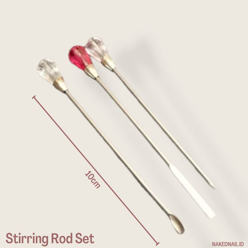alat aduk powder 3PCS stirring rod nail art stainless alat pengaduk gel polish / etc