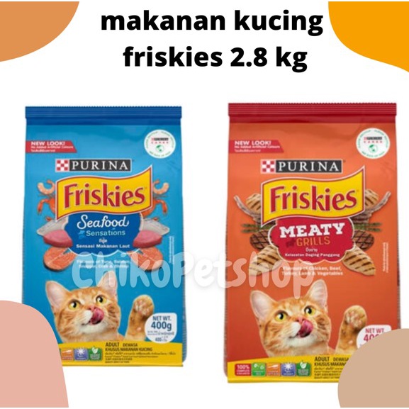 FRISKIES ADULT All Variant Makanan Kucing Dewasa Semua Rasa Friskis Kemasan Freshpack 2.8 Kg