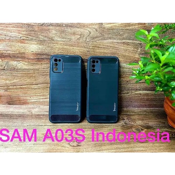 Case Slim Fit Carbon Samsung A03S SM-A037F 6.5 Inchi Softshell Fiber Multi Carbon Anti Melar