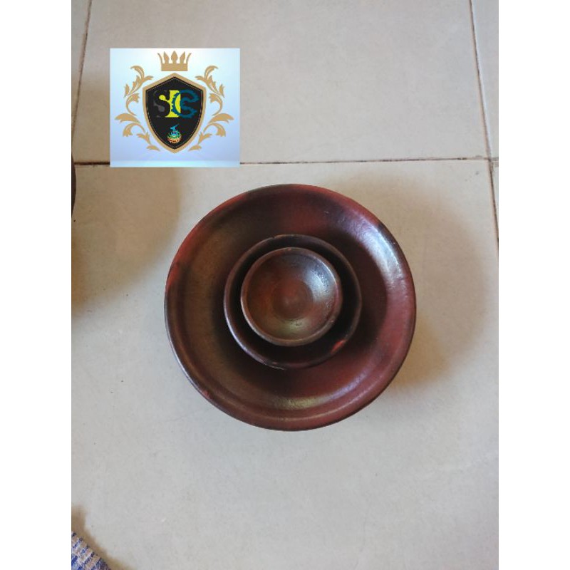 PIRING SAMBAL TANAH LIAT GERABAH D-8 CM TRADISIONAL TEMBIKAR