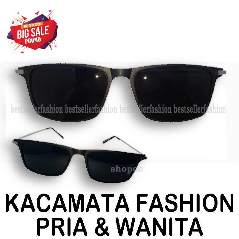 Kaca mata Hitam Pria Wanita Keren Anti UV Trendy Terbaru Kacamata Gaya Full Hitam Cewek Cowok Yang Nyaman - Kacamata Retro Cassual Trend Sunglasses Men Woman Kaca mata Murah Kacamata Hitam Berkendara