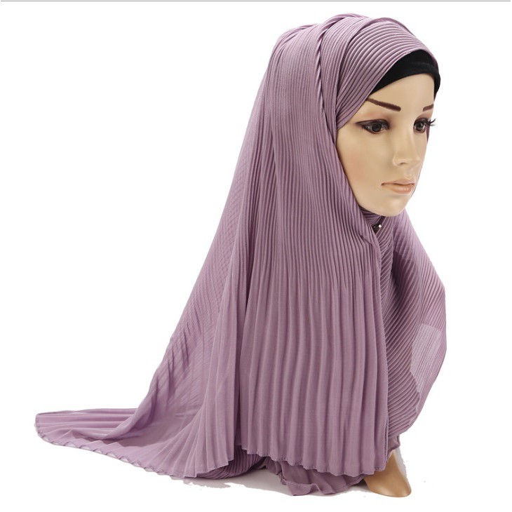 Pleated Hijab MS73 Jilbab Plisket Pashmina Katun Modis Cutton Scarf Syal