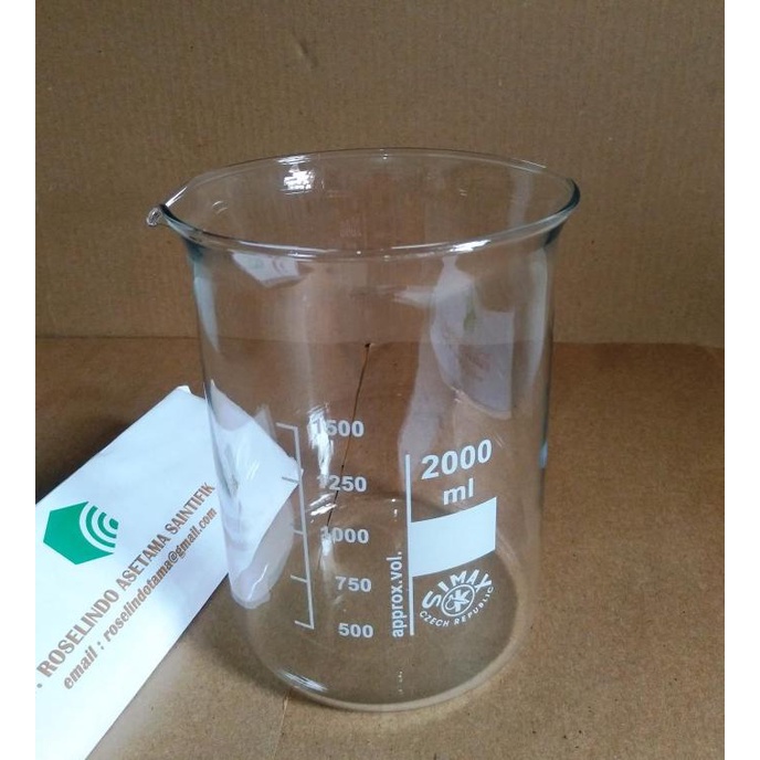 Jual Beaker Glass Low Form 2000 Ml Gelas Kimia Simax Ceko Indonesiashopee Indonesia 6246