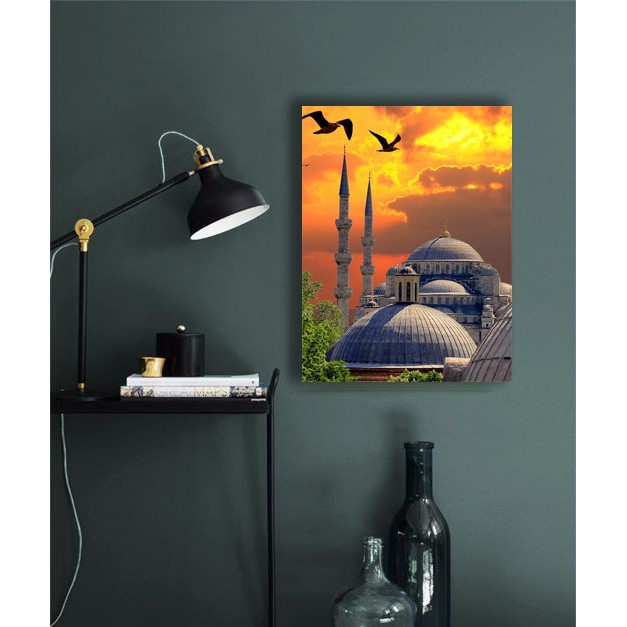 Dekosistem A120- 30x40 Hiasan Dinding kayu Pajangan gambar hagia sophia turki mesjid islam walldecor